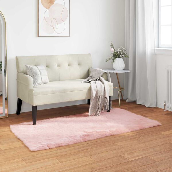 vidaXL Faux Sheepskin Rug Tafalla Pink 80 x 150 cm Polyester