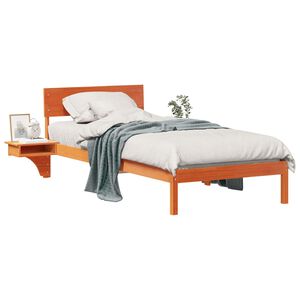 vidaXL Bed Frame with Headboard Wax Brown 80 x 200 cm Solid Pine Wood