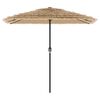 vidaXL Garden Parasol with LEDs and Steel Pole Brown 248x248x248 cm