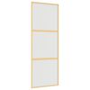 vidaXL Sliding Door Gold 76x205 cm Frosted ESG Glass and Aluminium