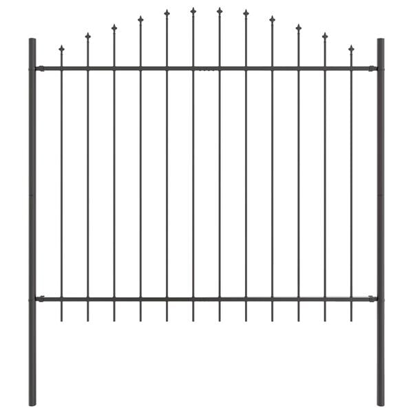 vidaXL Garden Fence 7 pcs Grey 170 x 190 cm Powder-Coated Steel