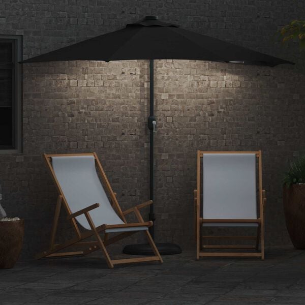 vidaXL Garden Parasol Black 294 x 150 x 224 cm Polyester and Steel