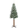 vidaXL Slim Christmas Tree Green 210 cm PVC and Solid Pine wood