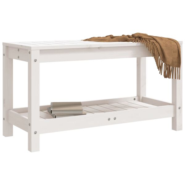 vidaXL Garden Bench White 82.5x35x45 cm Solid Wood Pine