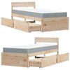 vidaXL Bed with Drawers and Mattress 90x190 cm Single Solid Wood Pine