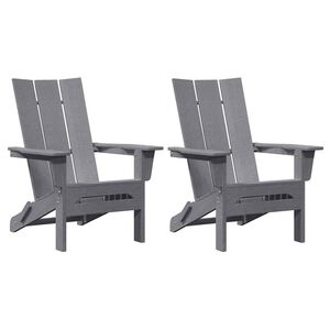 vidaXL Garden Chair 2 pcs Light Grey 80.5 x 74.5 x 92 cm Polyethylene