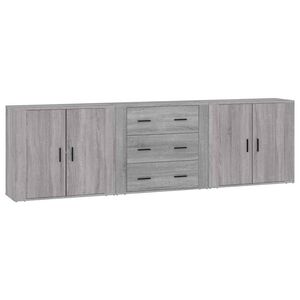 vidaXL Sideboards 3 pcs Grey Sonoma Engineered Wood