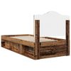 vidaXL Bed Frame with Headboard Old Wood 90 x 200 cm Solid Pine Wood