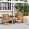 vidaXL Garden Chair 3 pcs Brown Solid Acacia Wood