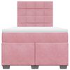vidaXL Box Spring Bed with Mattress Pink 120x190 cm Small Double Velvet