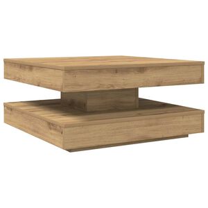 vidaXL Coffee Table 360-Degree Rotatable Artisan Oak 70x70x34.5 cm
