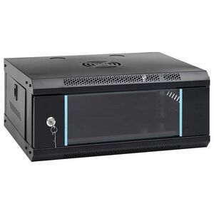 vidaXL Network Cabinet with Storage Black 53 x 35 x 21 cm Steel