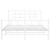 vidaXL Metal Bed Frame without Mattress with Footboard White 140x190cm