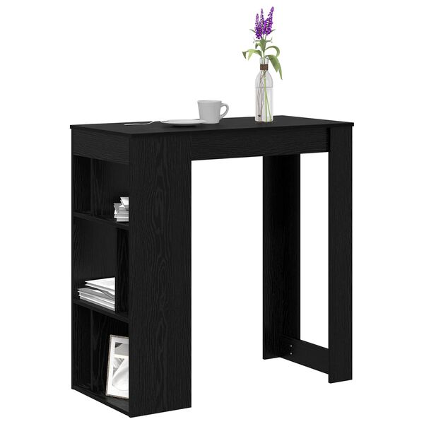 vidaXL Bar Table Black Oak 102 x 50 x 103.5 cm Engineered Wood