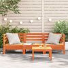 vidaXL Garden Sofa 3-Seater Wax Brown Solid Wood Pine