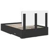 vidaXL Bed Frame with Headboard Black 120 x 190 cm Engineered Wood
