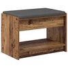 vidaXL Hall Bench Old Wood 63 x 38 x 45 cm Engineered Wood and Fabric