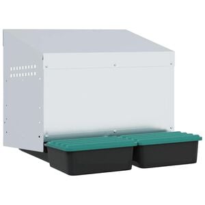 vidaXL Chicken Nesting Box 2 Compartments Wall-Mounted Galvanised Steel
