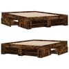vidaXL Bed Frame without Mattress Smoked Oak 135x190 cm Double Engineered Wood