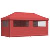 vidaXL Foldable Party Tent Pop-Up with 4 Sidewalls Burgundy
