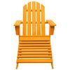 vidaXL Garden Adirondack Chair with Ottoman Solid Fir Wood Orange