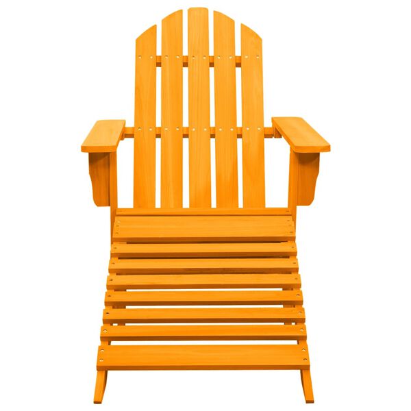vidaXL Garden Adirondack Chair with Ottoman Solid Fir Wood Orange