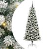 vidaXL Artificial Hinged Christmas Tree Green and White 210 cm
