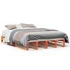 vidaXL Bed Frame without Mattress Wax Brown 135x190 cm Solid Wood Pine