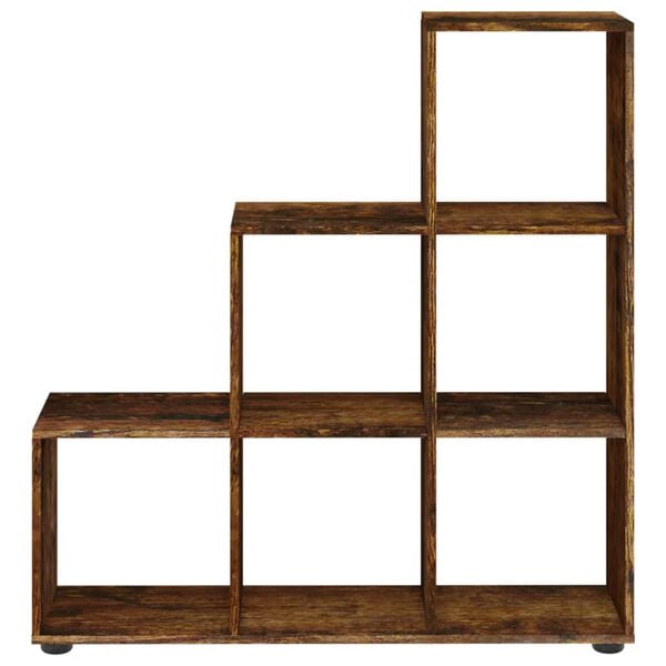 vidaXL Staircase Bookcase Smoked Oak 107 cm Engineered Wood