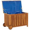 vidaXL Garden Storage Box with Wheels 90x50x58 cm Solid Wood Acacia