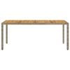 vidaXL Garden Table with Acacia Wood Top Grey 190x90x75 cm Poly Rattan