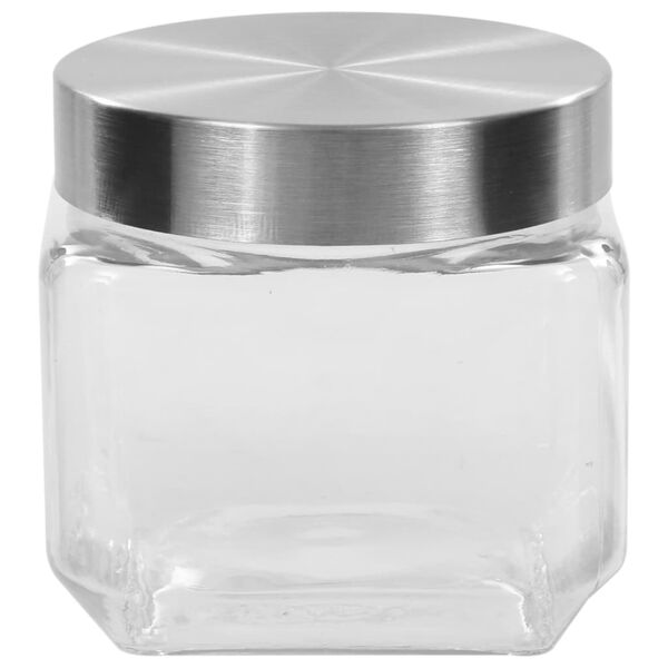 vidaXL Storage Jars with Silver Lid 6 pcs 800 ml