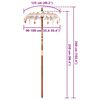 vidaXL Balinese Parasol Cream 95 x 95 x 260 cm Cotton and Wood