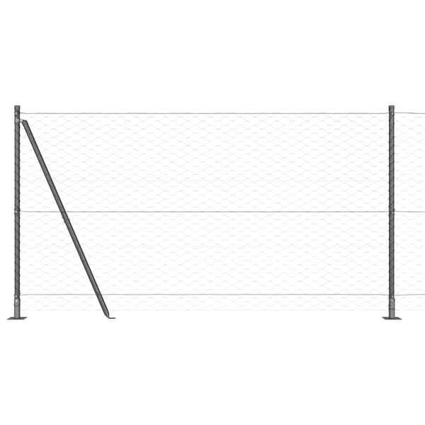 vidaXL Fence Post Grey 10 x 1.2 m (50 mm mesh) Steel and PVC