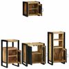 vidaXL Bathroom Furniture Set 4 pcs Brown and Black Solid Mango Wood
