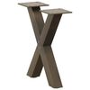 vidaXL Coffee Table Legs X-Shaped 2 pcs Natural Steel 30x(30-31) cm Steel