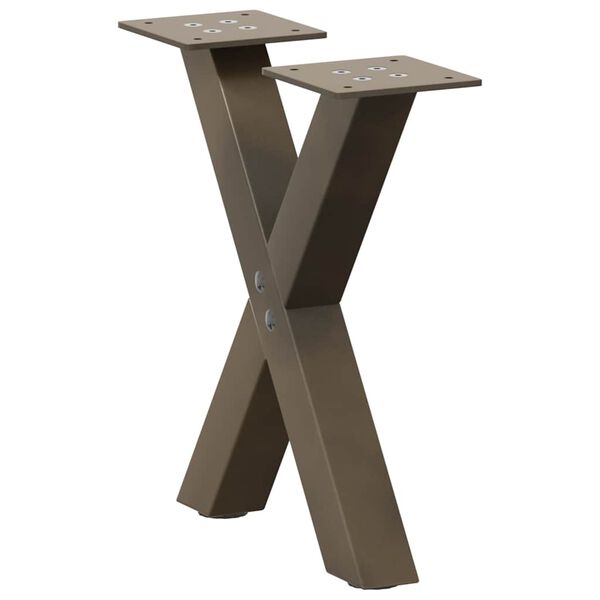 vidaXL Coffee Table Legs X-Shaped 2 pcs Natural Steel 30x(30-31) cm Steel