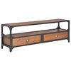 vidaXL TV Cabinet | Brown | Solid Pine Wood | Medium | TV Cabinet | Rectangular