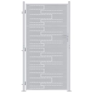 vidaXL Garden Gate 85 x 196 cm Stainless Steel Silver Lockable