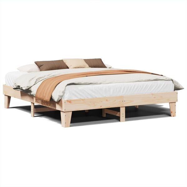 vidaXL Bed Frame without Mattress 180x200 cm Super King Solid Wood Pine