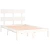 vidaXL Bed Frame without Mattress White 120x200 cm Solid Wood