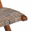 vidaXL Relaxing Chair Natural Kubu Rattan and Solid Mahogany Wood