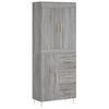 vidaXL Highboard Grey Sonoma 69.5x34x180 cm Engineered Wood