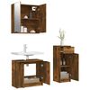vidaXL 3 Piece Bathroom Cabinet Set Smoked Oak Engineered Wood