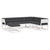 vidaXL 7 Piece Garden Lounge Set with Cushions White Solid Wood Pine