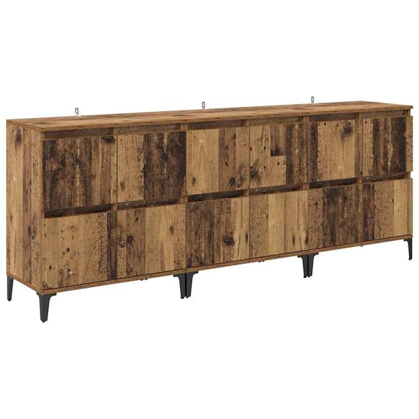 vidaXL Sideboards 3 pcs Old Wood 60 x 35 x 70 cm Engineered Wood