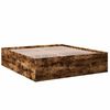 vidaXL Bed Frame without Mattress Smoked Oak 200x200 cm