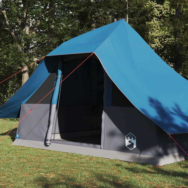 vidaXL Tipi Tent with Roof Blue 364 x 281 x 257 cm Taffeta
