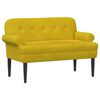vidaXL Loveseat with Button Tufted Yellow 120 x 66 x 78 cm Velvet