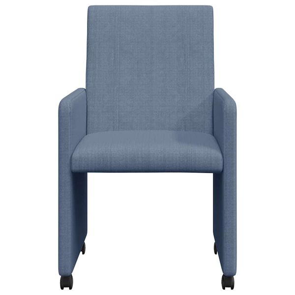 vidaXL Dining Chairs with Wheels 2 pcs Blue 57 x 66 x 94 cm